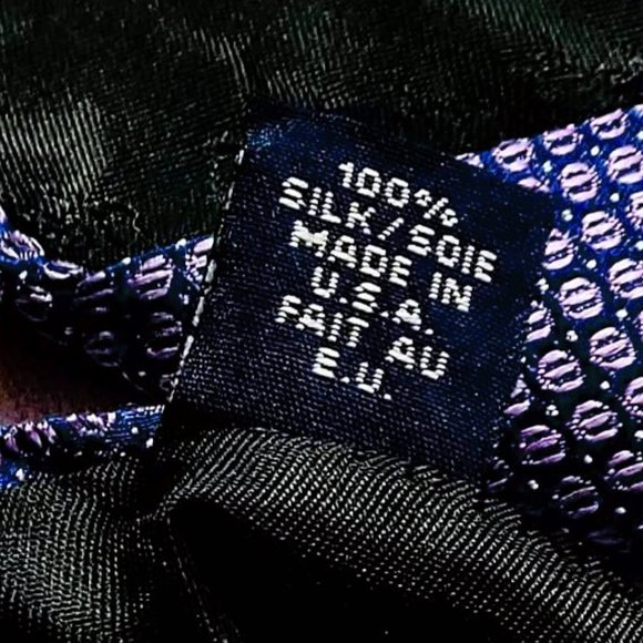 CALVIN KLEIN men's SILK neck tie with micro-dot pattern,  silk / navy blue - Picture 12 of 14